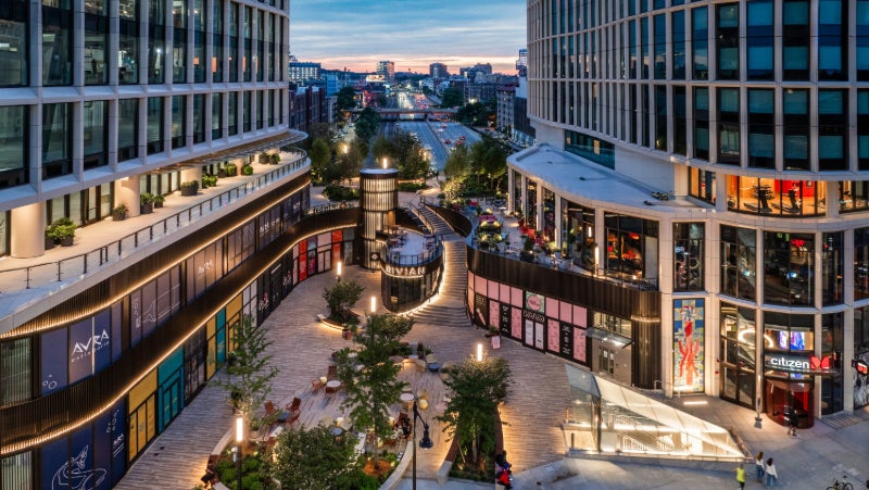 Glazed terra cotta architectural coating on aluminum at Landmark / Parcel 12 — Spectrum Metal Finishing